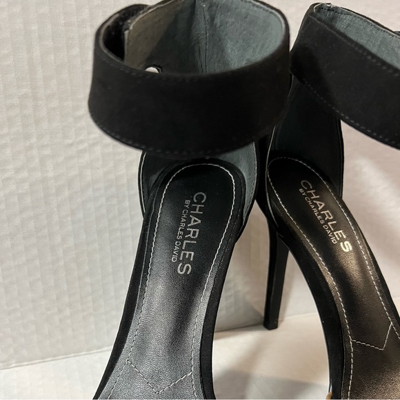 Charles by Charles David Brown Black Strap High heels Pointed toe Women shoes - Picture 4 of 12